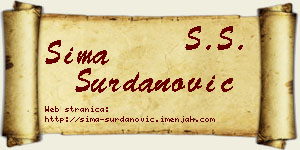 Sima Surdanović vizit kartica